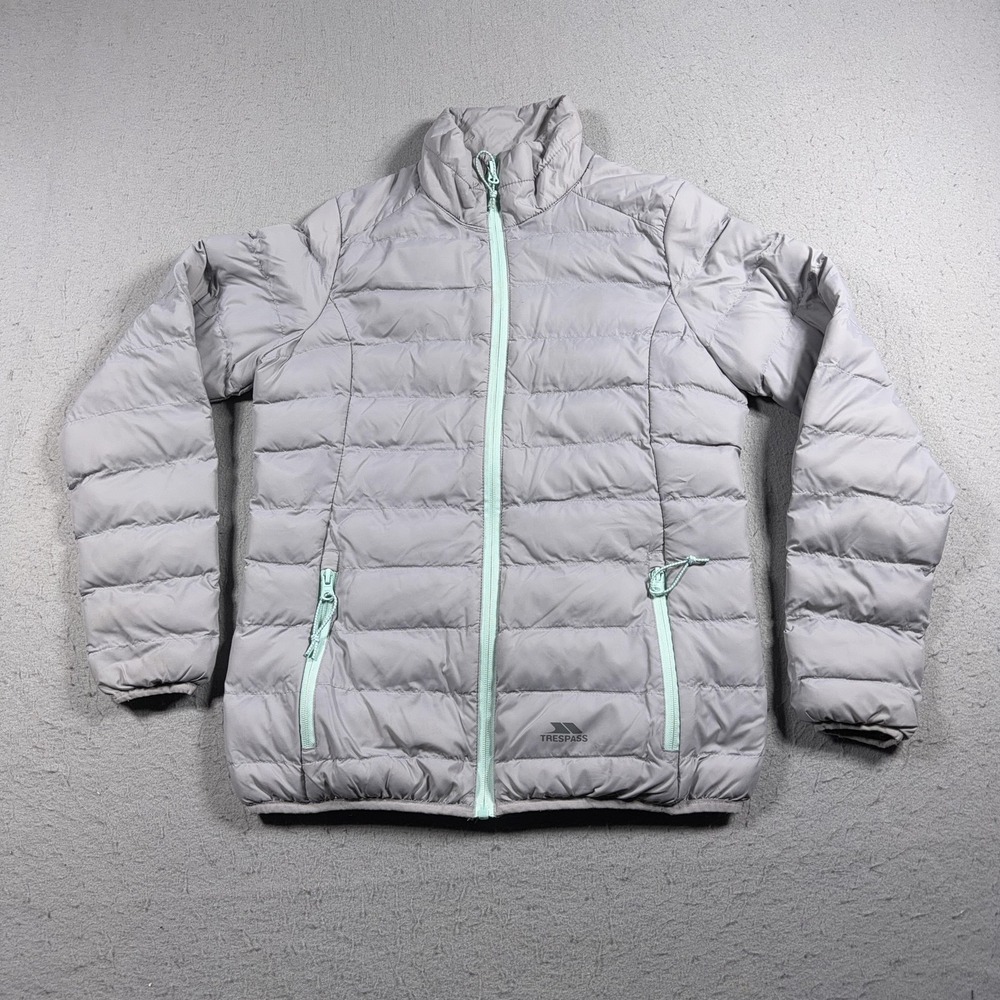 Trespass Jacket Womens XS Gray Packaway Puffer Lightweight Coldheat Outdoor